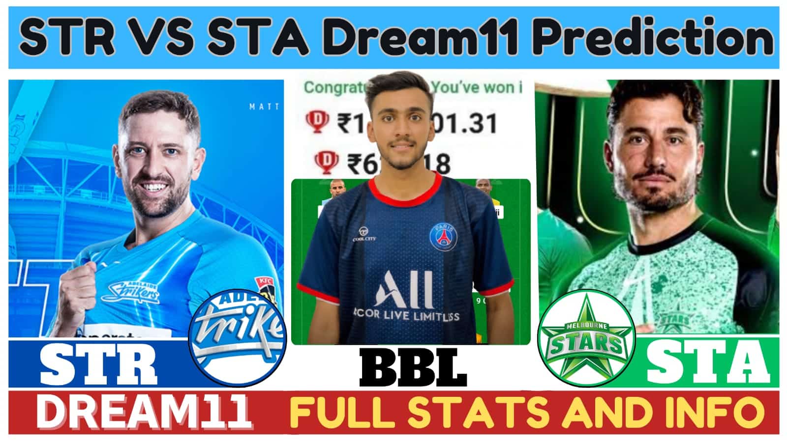 STR VS STA Dream11 Prediction | Dream11 Team | Big Bash League | BBL