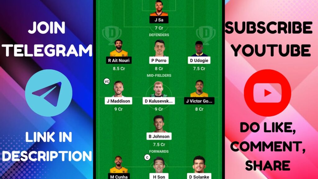 TOT VS WOL Dream11 Prediction | Tottenham vs Wolves Dream11 | Premier League |