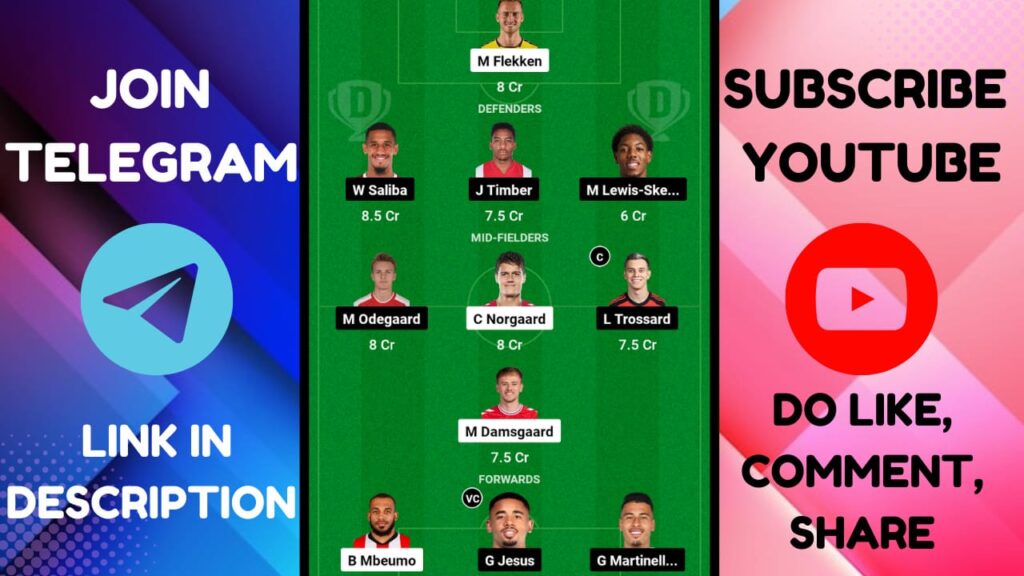 BRE VS ARS Dream11 Prediction | Brentford vs Arsenal Dream11 Team |