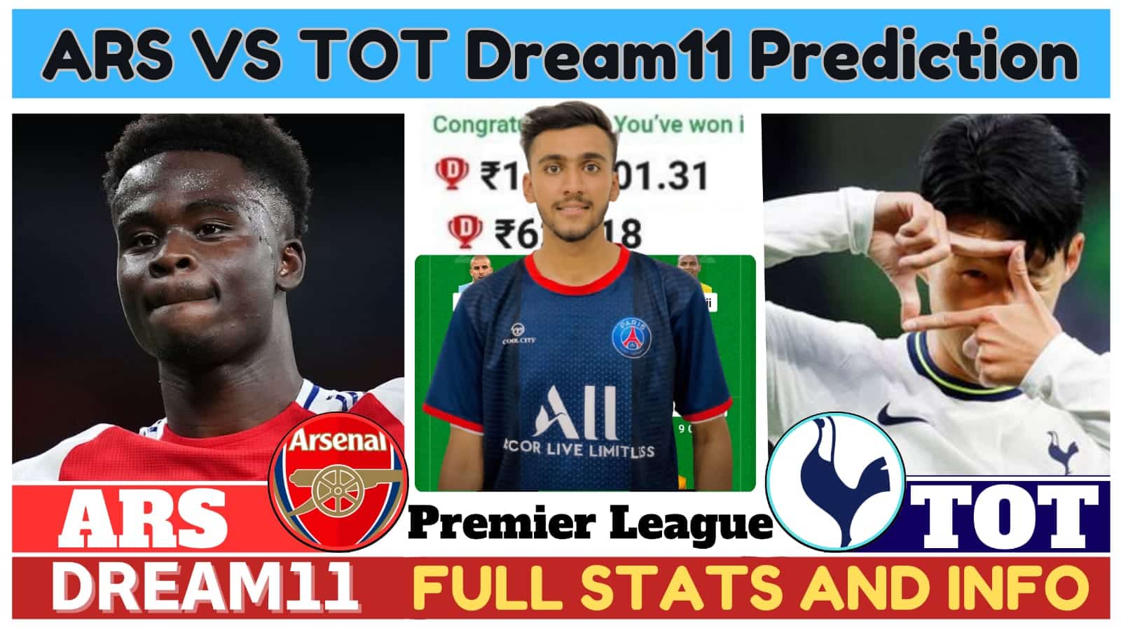 ARS VS TOT Dream11 Prediction| ARS VS TOT Dream11 Team|