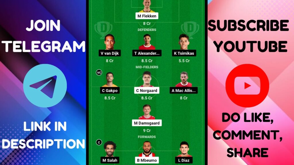 BRE VS LIV Dream11 Prediction| Brentford vs Liverpool Dream11 Team |