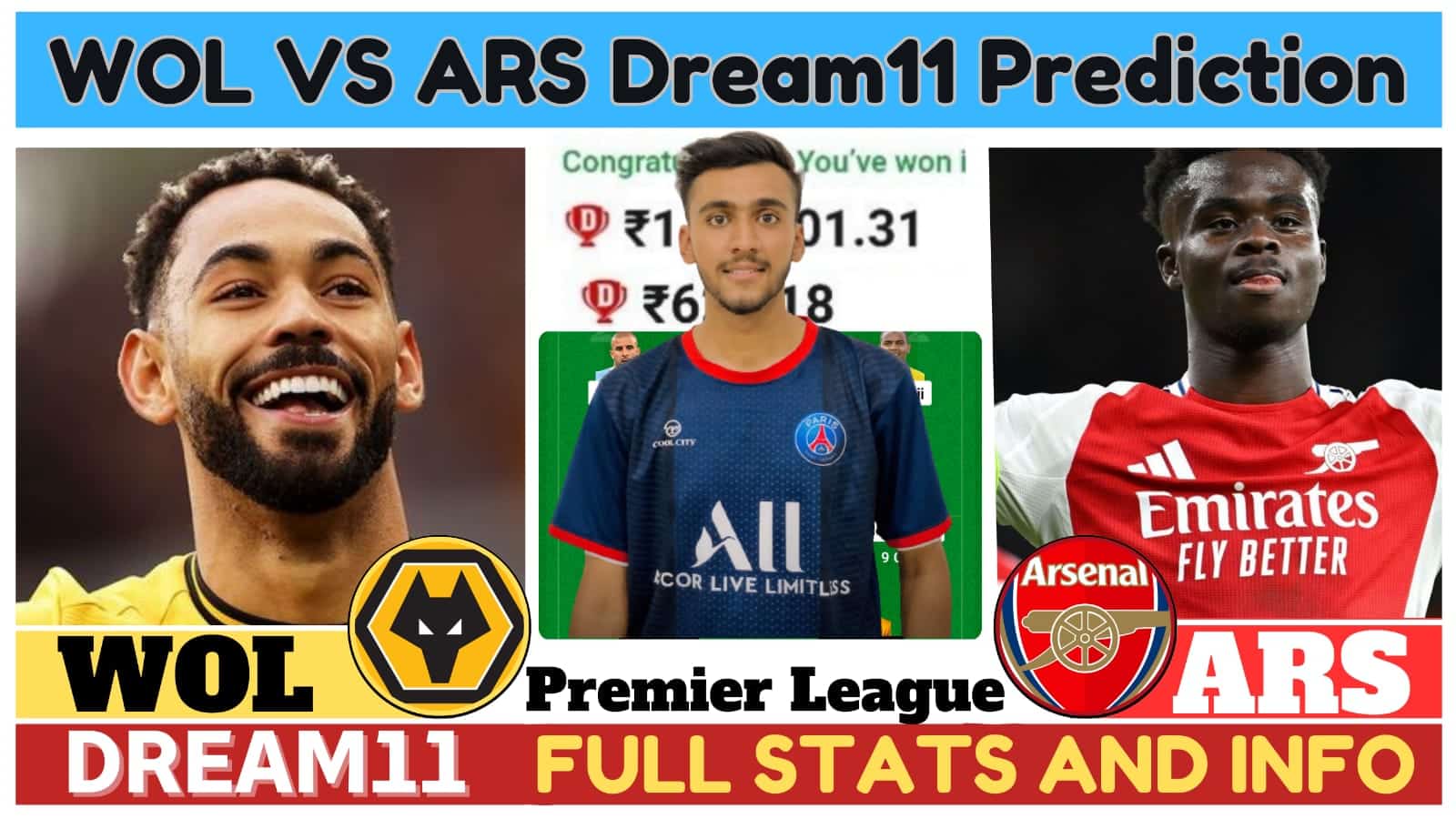 WOL VS ARS Dream11 Prediction | WOL VS ARS Dream11 Team