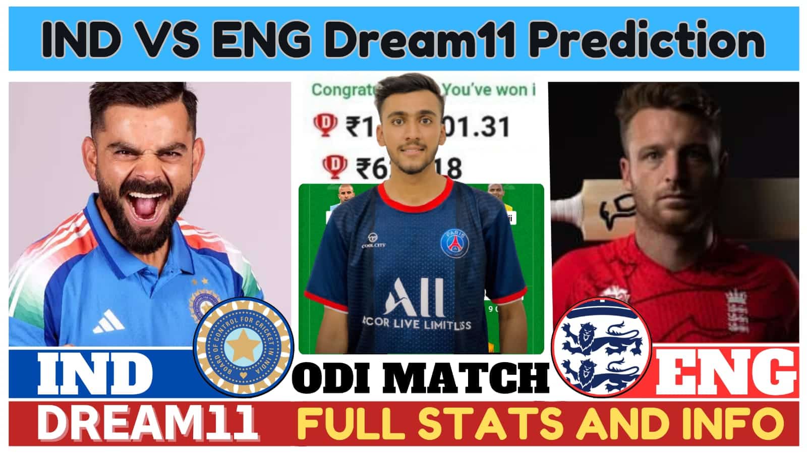 IND VS ENG Dream11 Prediction, 3rd ODI: India vs England Dream11 Team|