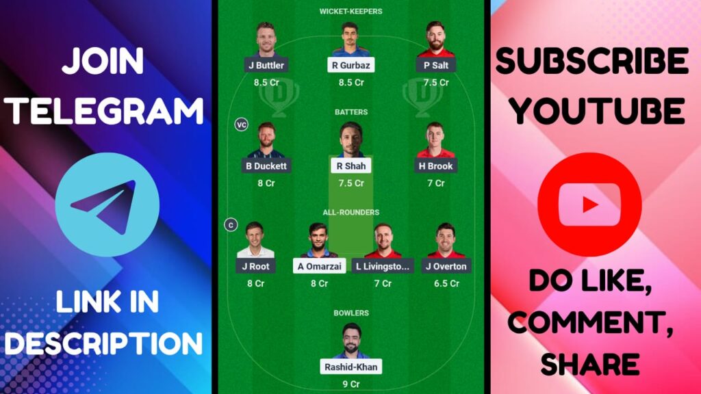 AFG VS ENG Dream11 Prediction, Afghanistan vs England Pitch Report, Top Picks|