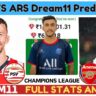 PSV VS ARS Dream11 Prediction, PSV vs Arsenal UEFA Champions League Dream11 Team|