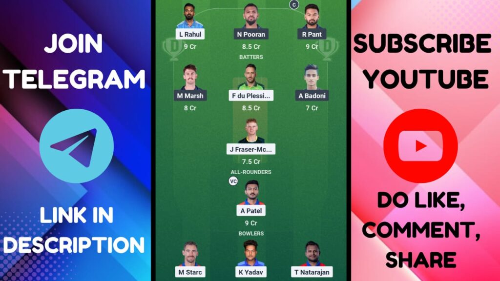 DC VS LSG Dream11 Prediction, Playing11, Pitch Report, Dream11 Team DC VS LSG |