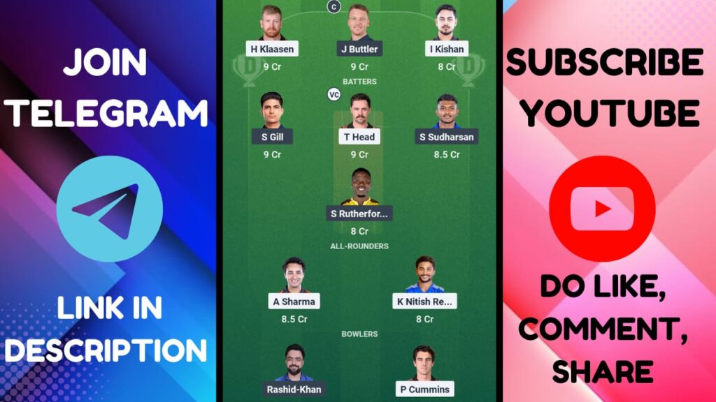 SRH VS GT Dream11 Team Prediction, SRH VS GT Pitch Report, Playing11, Top Picks