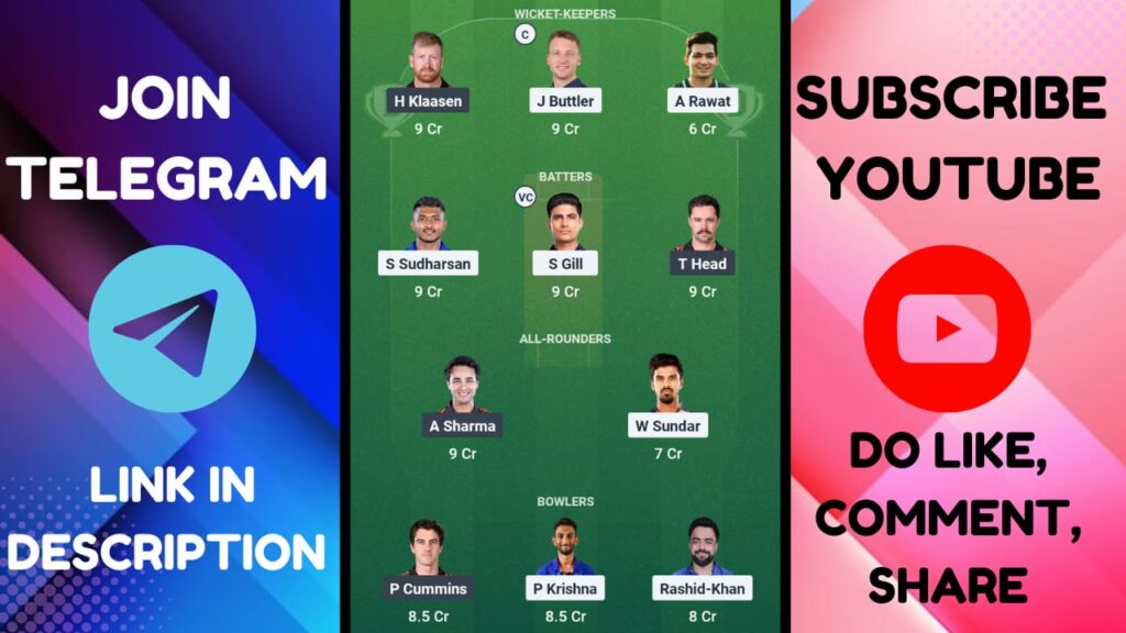 GT vs SRH Dream11 Prediction, Pitch Report, Head To Head, GT vs SRH Dream11 Team