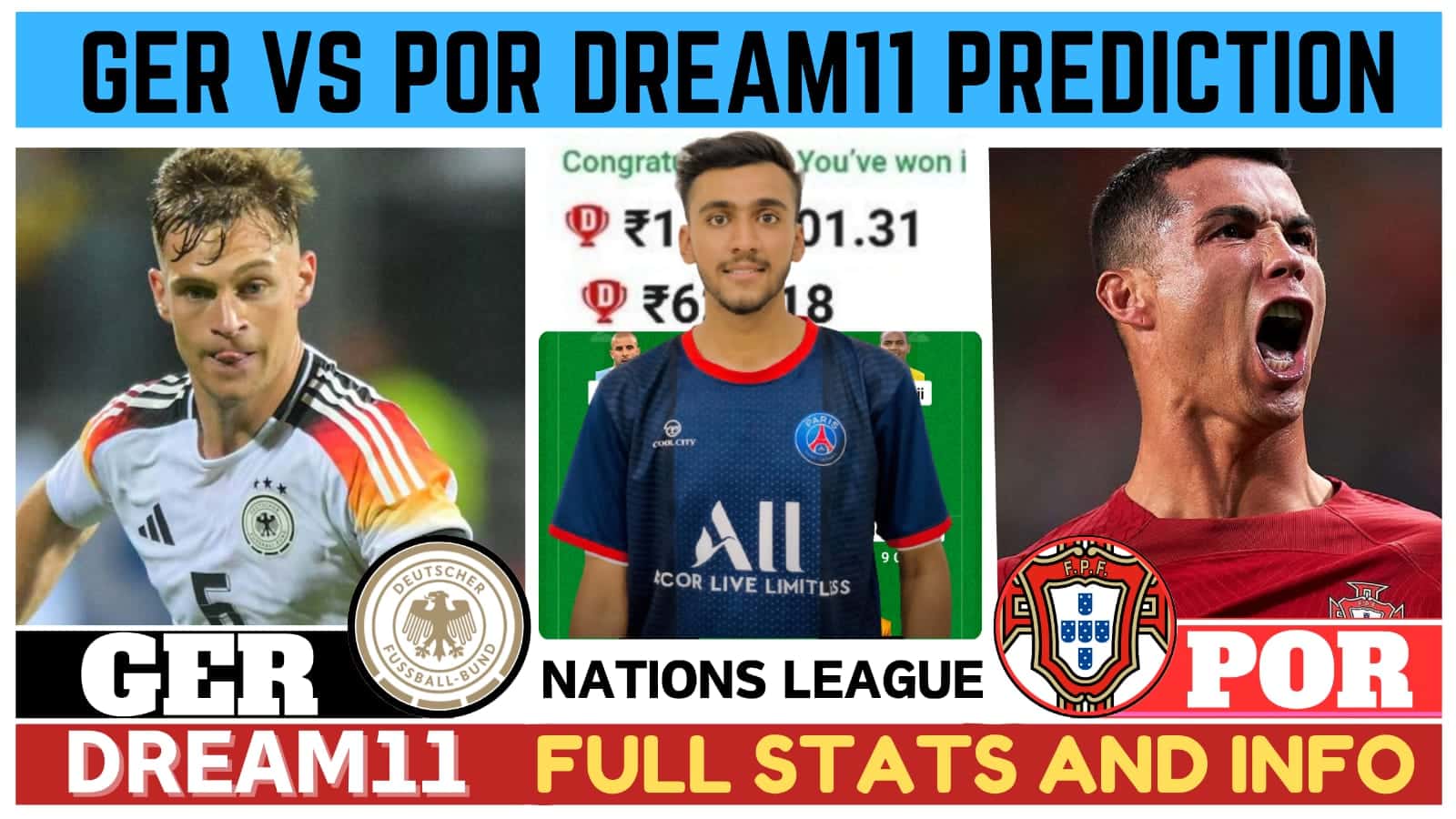 GER vs POR Dream11 Prediction, UEFA Nations League, Head To Head, GER vs POR Dream11 Team