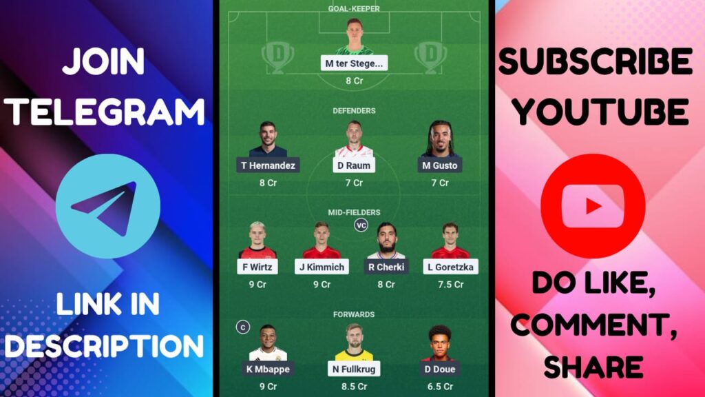 GER vs FRA Dream11 Prediction, Germany vs France Dream11 Prediction, GER vs FRA Dream11 Team