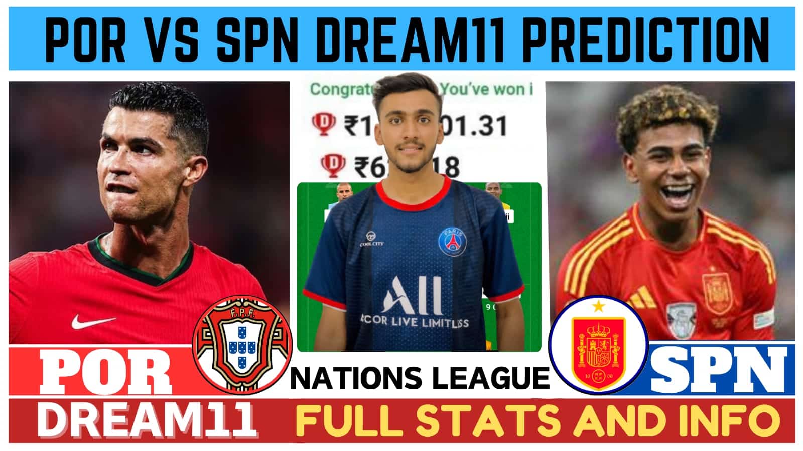POR vs SPN Dream11 Prediction, Portugal vs Spain Dream11 Prediction, POR vs SPN Dream11 Team