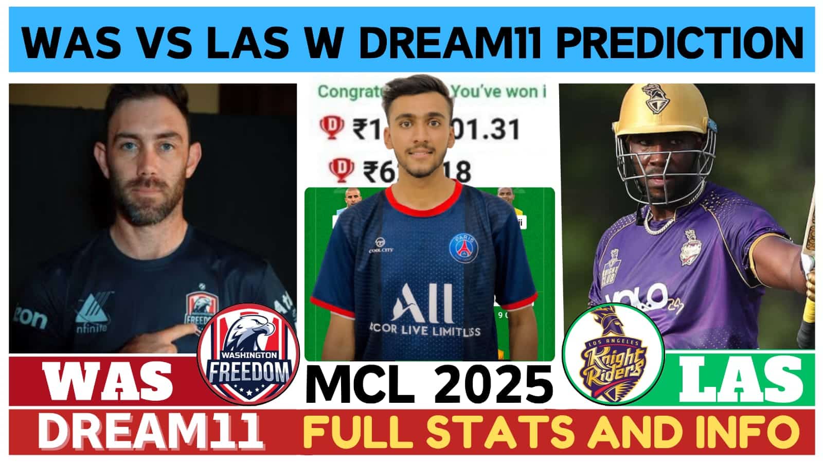 WAS vs LAS Dream11 Prediction, Pitch Report, Head To Head, WAS vs LAS Dream11 Team