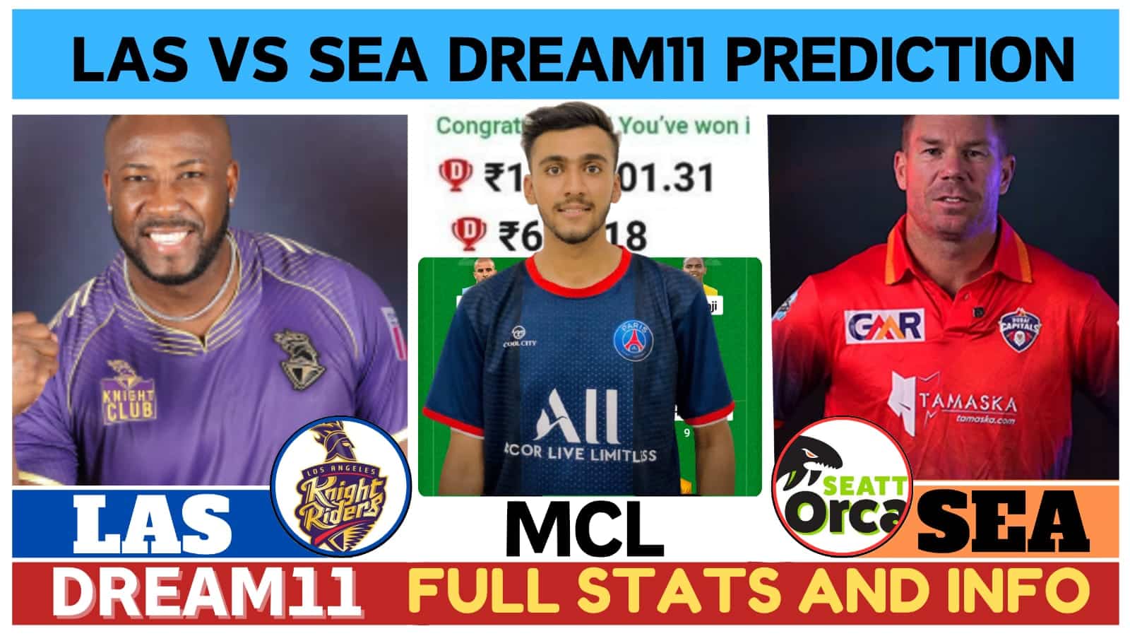 LAS vs SEA Dream11 Prediction, Pitch Report, Head To Head, LAS vs SEA Dream11 Team