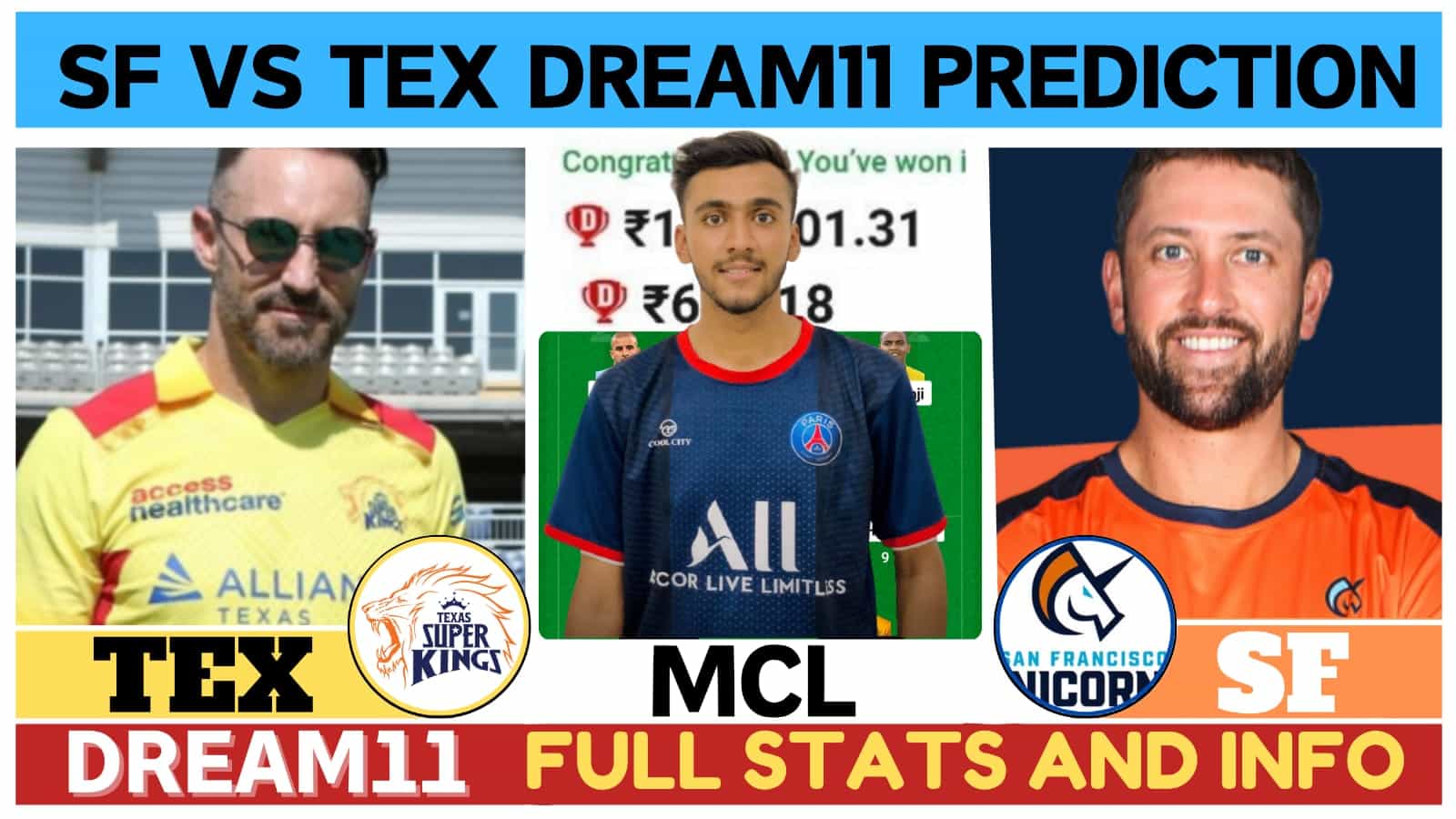 SF vs TEX Dream11 Prediction, Pitch Report, Head To Head, SF vs TEX Dream11 Team
