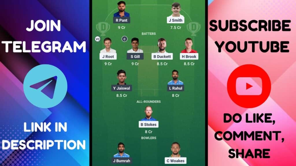 ENG vs IND 3rd Test Dream11 Prediction, Pitch Report, Head To Head, England vs India Dream11 Prediction