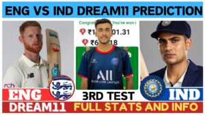 ENG vs IND 3rd Test Dream11 Prediction, Pitch Report, Head To Head, England vs India Dream11 Prediction