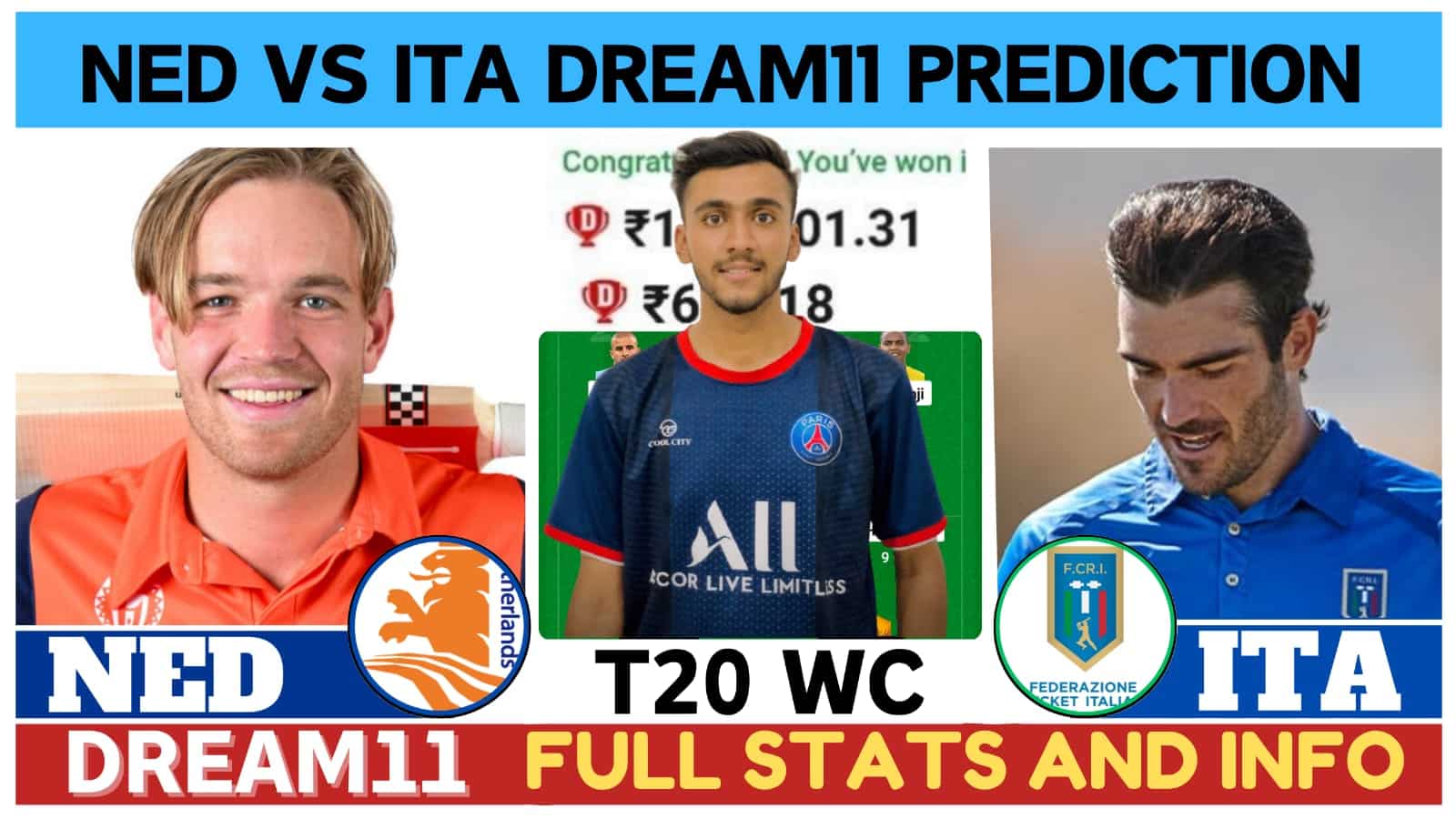 NED vs ITA Dream11 Prediction, Pitch Report, Netherlands vs Italy Dream11 Prediction