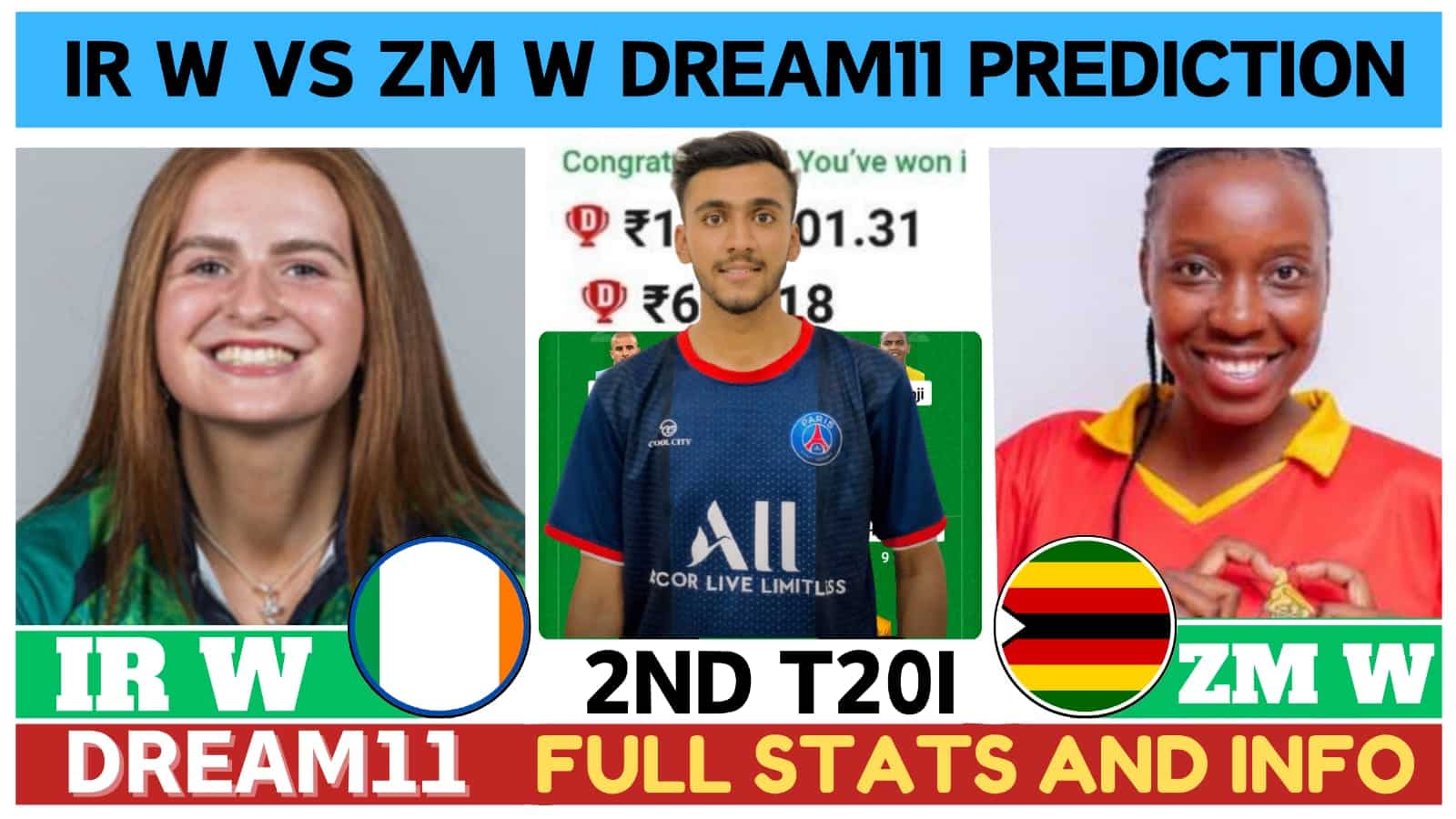 IR W vs ZM W 2nd T20I Dream11 Prediction, Pitch Report, Ireland Women vs Zimbabwe Women Dream11 Prediction