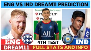 ENG vs IND 4th Test Dream11 Prediction, Pitch Report, India vs England 4th Test Dream11 Prediction