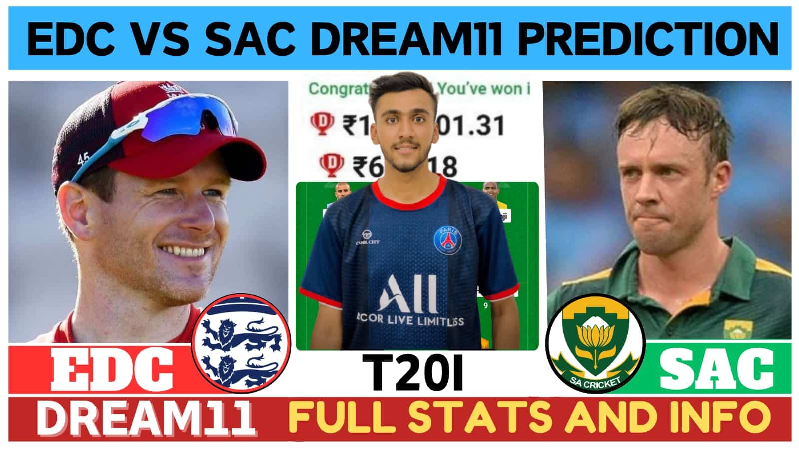 EDC vs SAC Dream11 Prediction, Pitch Report, England vs South Africa Prediction