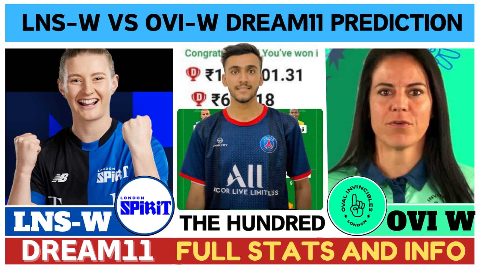 LNS W vs OVI W Dream11 Prediction, Pitch Report, London Spirit vs Oval Invincibles